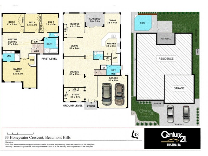 33 Honeyeater Crescent, Beaumont Hills NSW 2155 Floorplan