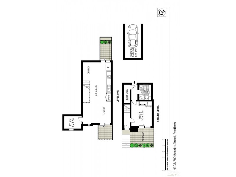 105H/780 Bourke Street, Redfern NSW 2016 Floorplan