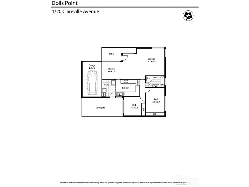 1/20 Clareville Avenue, Dolls Point NSW 2219 Floorplan