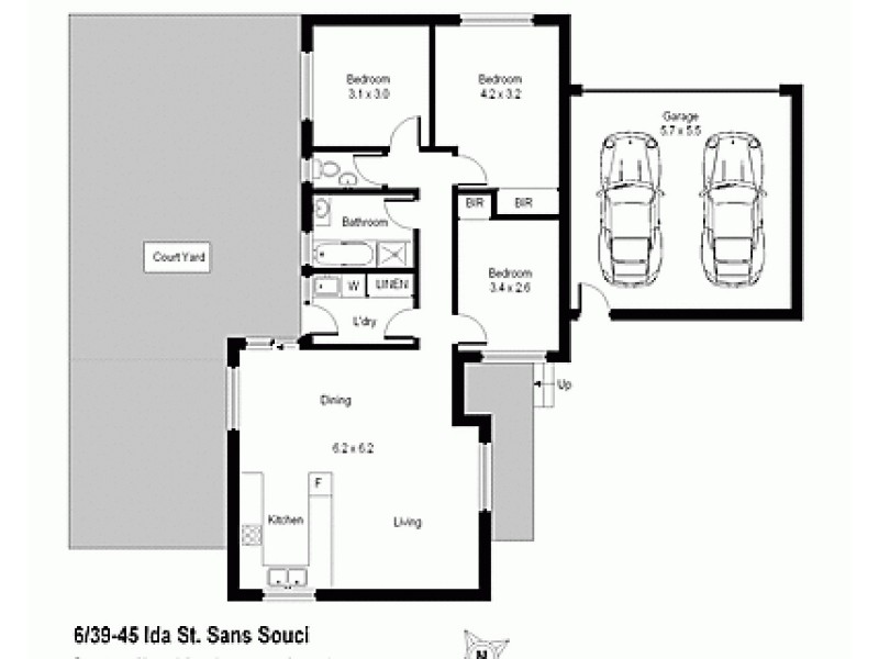 6/39-45 Ida St, Sans Souci NSW 2219 Floorplan
