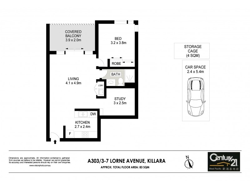 A303/3-7 Lorne Ave, Killara NSW 2071 Floorplan