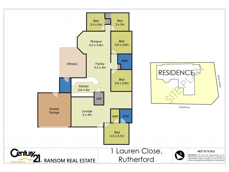1 Lauren Close, Rutherford NSW 2320 Floorplan
