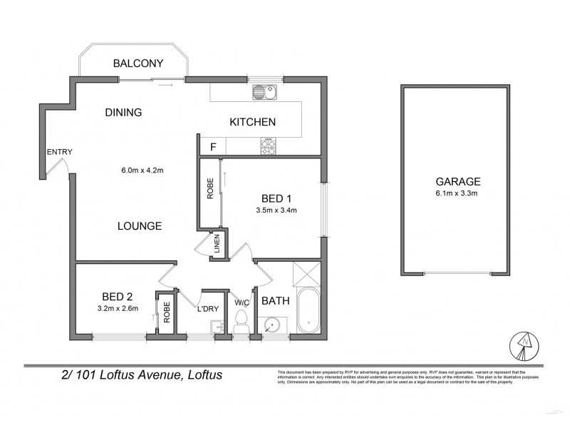 2/101 Loftus Avenue, Loftus NSW 2232 Floorplan