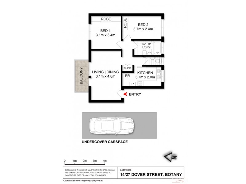 14/27 Dover Road, Botany NSW 2019 Floorplan