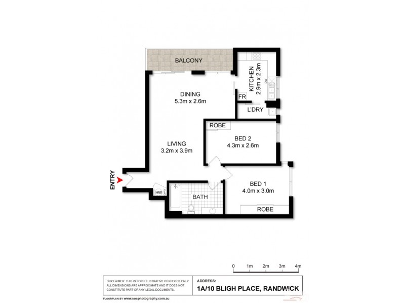 1A/10 Bligh Place, Randwick NSW 2031 Floorplan