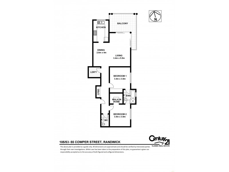 105/53-55 Cowper Street, Randwick NSW 2031 Floorplan