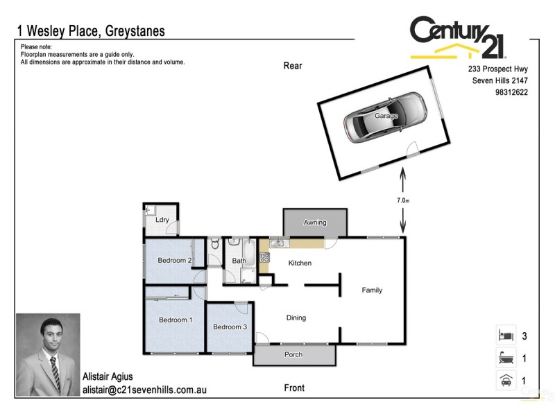 1 Wesley Place, Greystanes NSW 2145 Floorplan