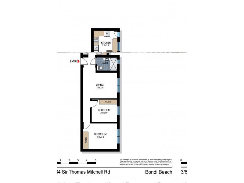 3/64 Sir Thomas Mitchell Rd, Bondi Beach NSW 2026 Floorplan