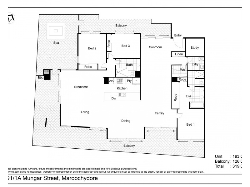 2901/1 Mungar Street, Maroochydore QLD 4558 Floorplan