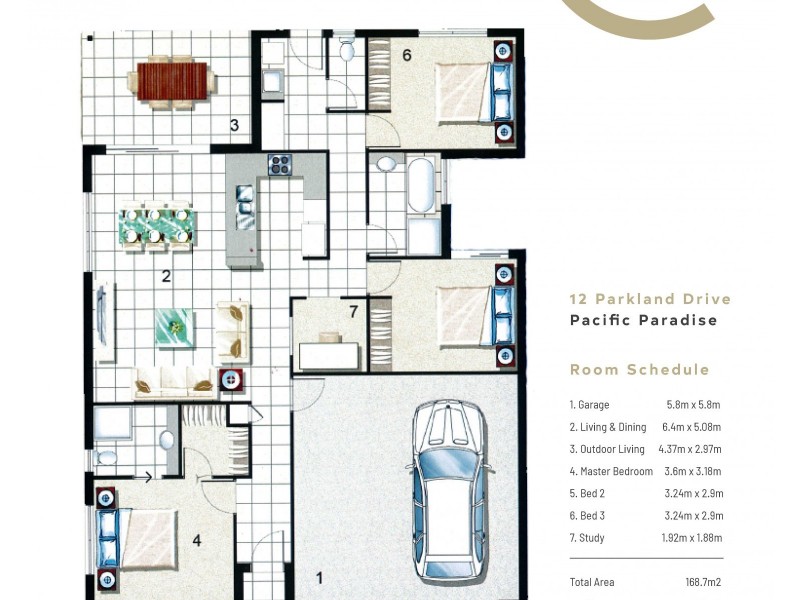 12 Parkland Drive, Pacific Paradise QLD 4564 Floorplan