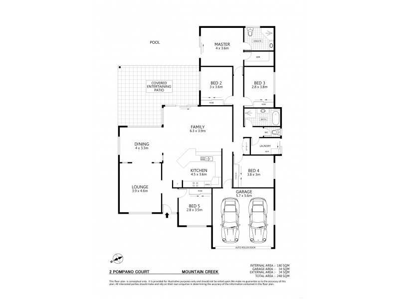 2 Pompano Court, Mountain Creek QLD 4557 Floorplan