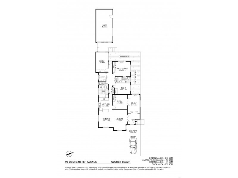 98 Westminster Avenue, Golden Beach QLD 4551 Floorplan