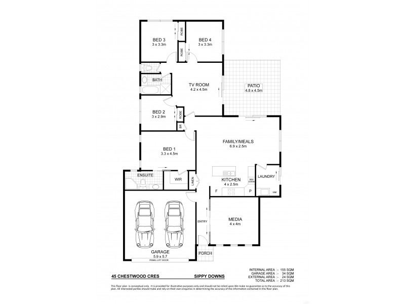 45 Chestwood Crescent, Sippy Downs QLD 4556 Floorplan