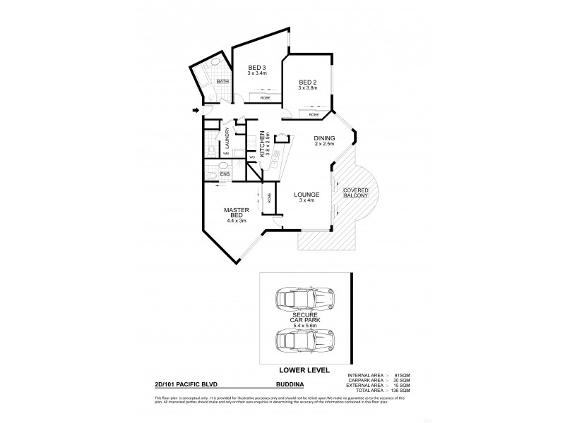 2D/101 Pacific Boulevard, Buddina QLD 4575 Floorplan