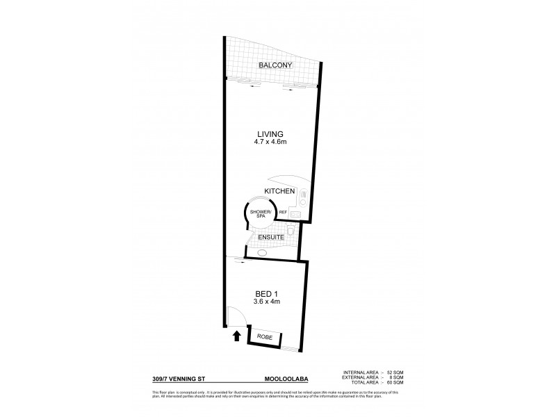309/7 Venning Street, Mooloolaba QLD 4557 Floorplan