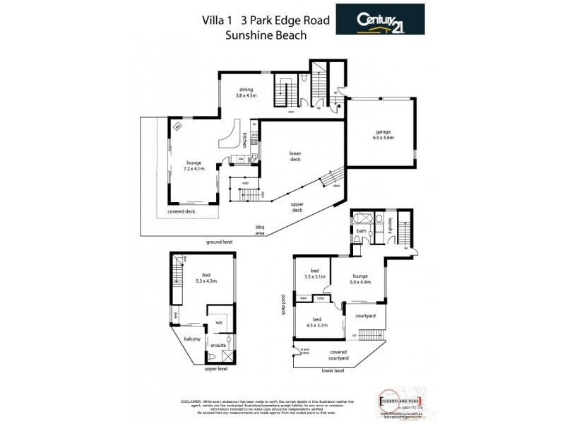 House 1- Number 3 Parkedge Road, Sunshine Beach QLD 4567 Floorplan