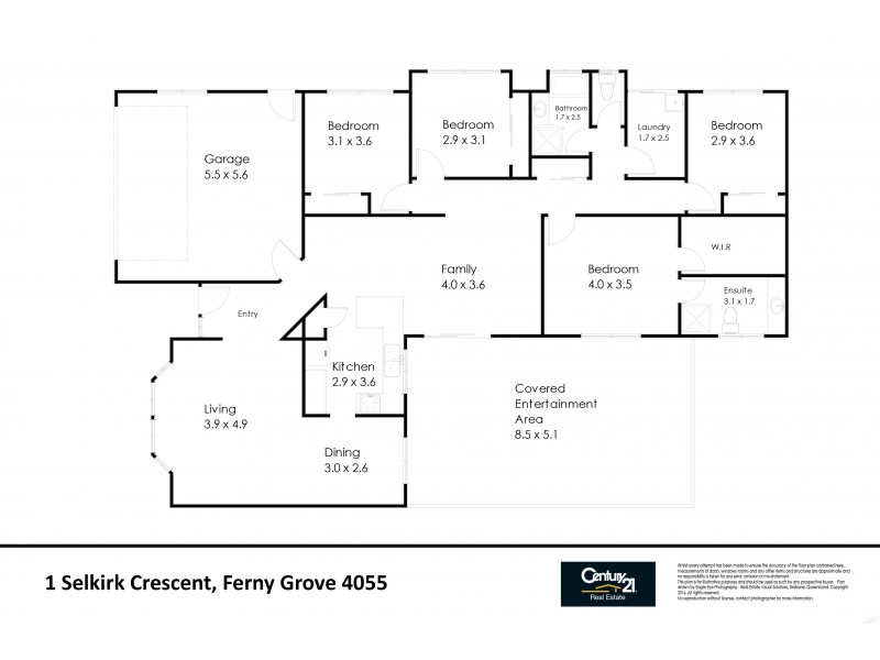 1 Selkirk Crescent, Ferny Grove QLD 4055 Floorplan