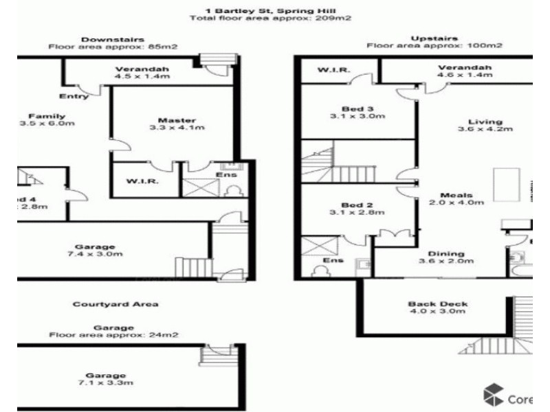 1  Bartley Street, Spring Hill QLD 4000 Floorplan