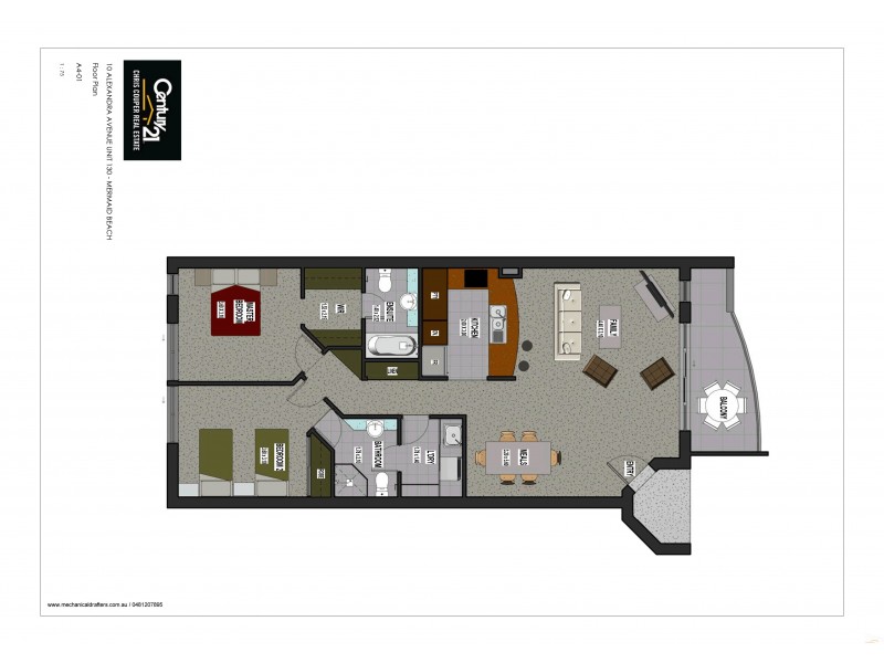 130/10 Alexandra Avenue, Mermaid Beach QLD 4218 Floorplan