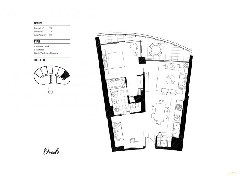 L5/1 Oracle BLVD, Broadbeach QLD 4218 Floorplan