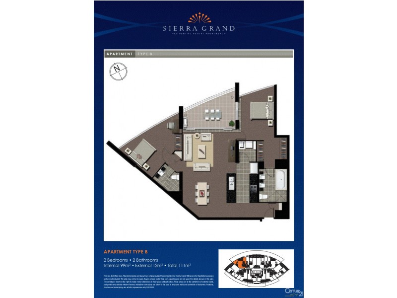 1702/22 Surf Parade, Broadbeach QLD 4218 Floorplan