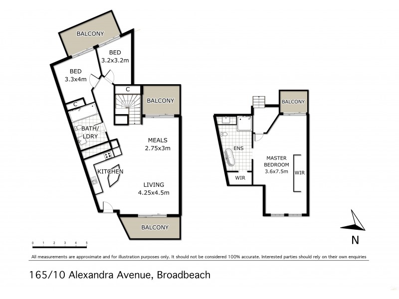 165/10 Alexandra Avenue, Broadbeach QLD 4218 Floorplan