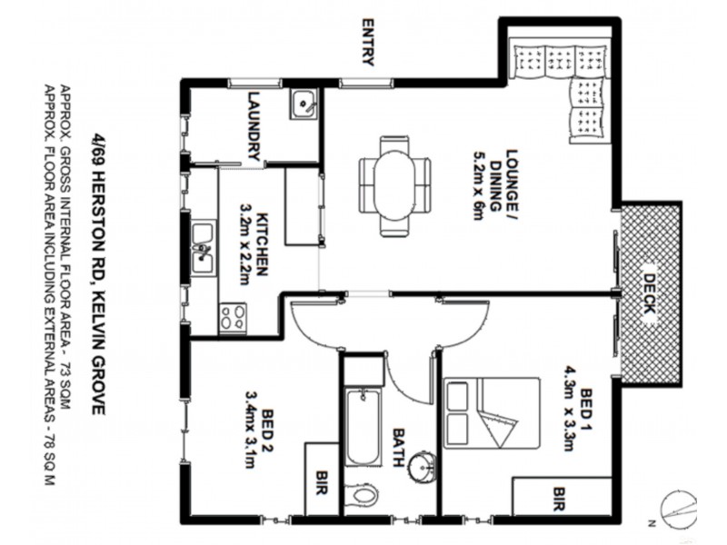 4/69 Herston Road, Kelvin Grove QLD 4059 Floorplan