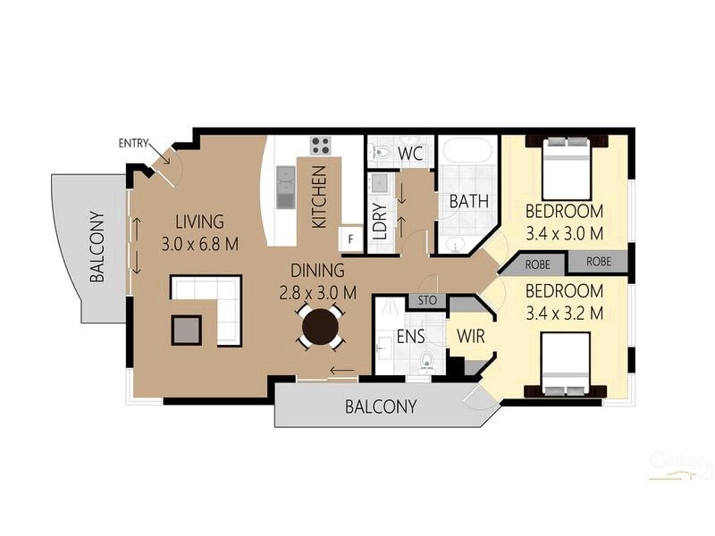 144/10 Alexandra Avenue, Mermaid Beach QLD 4218 Floorplan