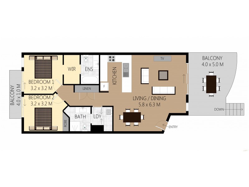 154/10 Alexandra Avenue, Mermaid Beach QLD 4218 Floorplan