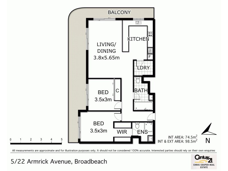 5/22 Armrick Avenue, Broadbeach QLD 4218 Floorplan