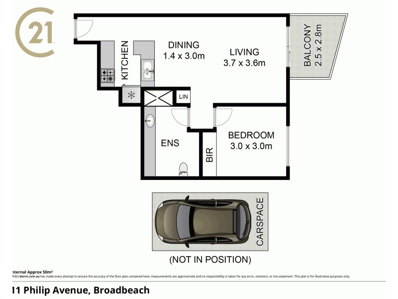 36/11 Philip Avenue, Broadbeach QLD 4218 Floorplan