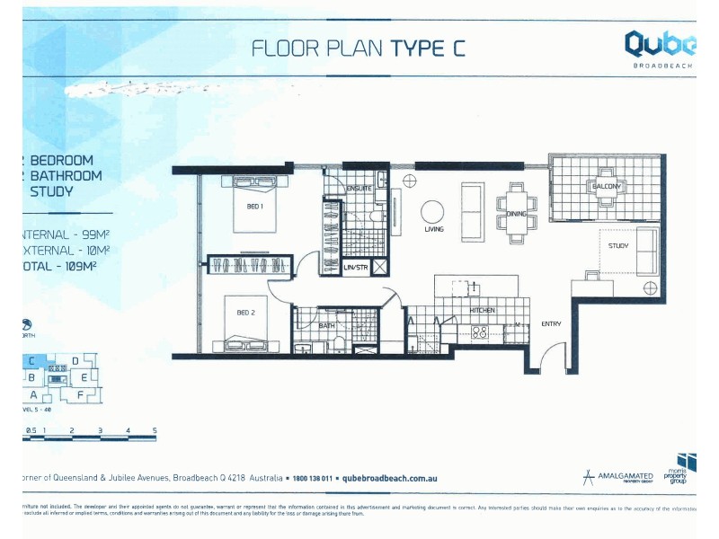 39/2-4 Jubilee Avenue, Broadbeach QLD 4218 Floorplan