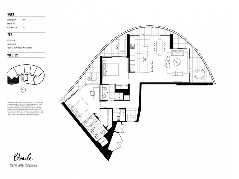 2401/1 Oracle Boulevard, Broadbeach QLD 4218 Floorplan