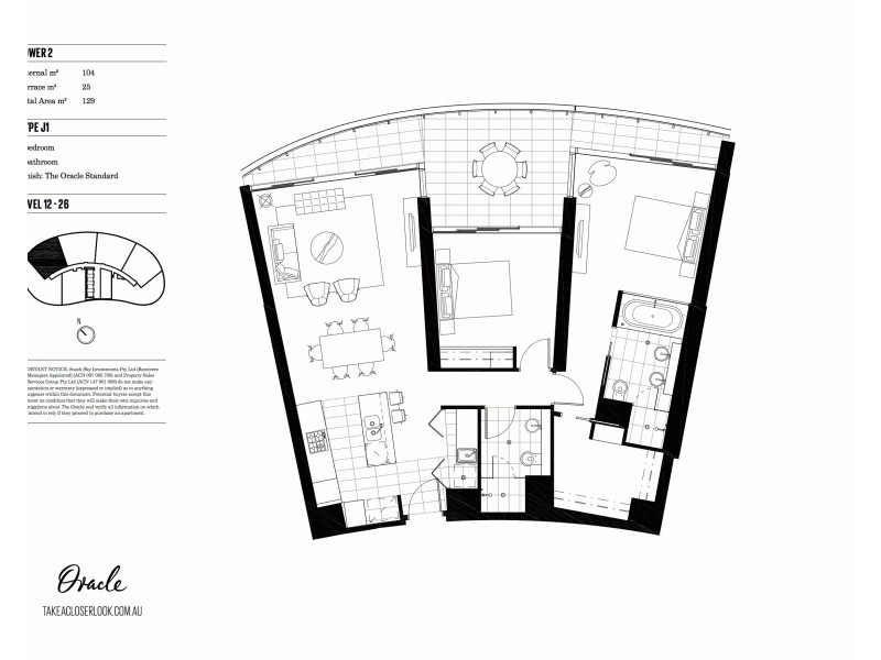 2303/21 Elizabeth Avenue, Broadbeach QLD 4218 Floorplan