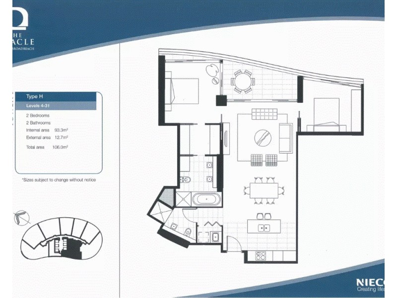 2707/1 Oracle Boulevard, Broadbeach QLD 4218 Floorplan