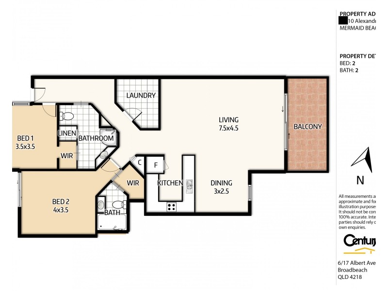 85/10 Alexandra Avenue, Broadbeach QLD 4218 Floorplan