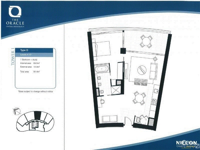 1 Oracle Blvd, Broadbeach QLD 4218 Floorplan