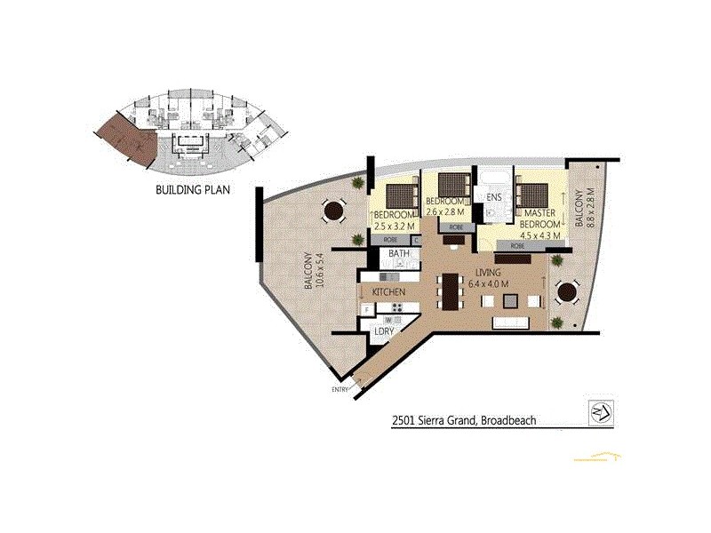 2501/22 Surf Parade, Broadbeach QLD 4218 Floorplan