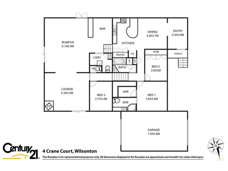 4 Crane Court, Wilsonton QLD 4350 Floorplan