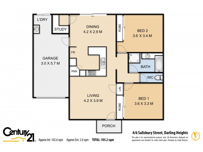 4/6 Salisbury Street, Darling Heights QLD 4350 Floorplan