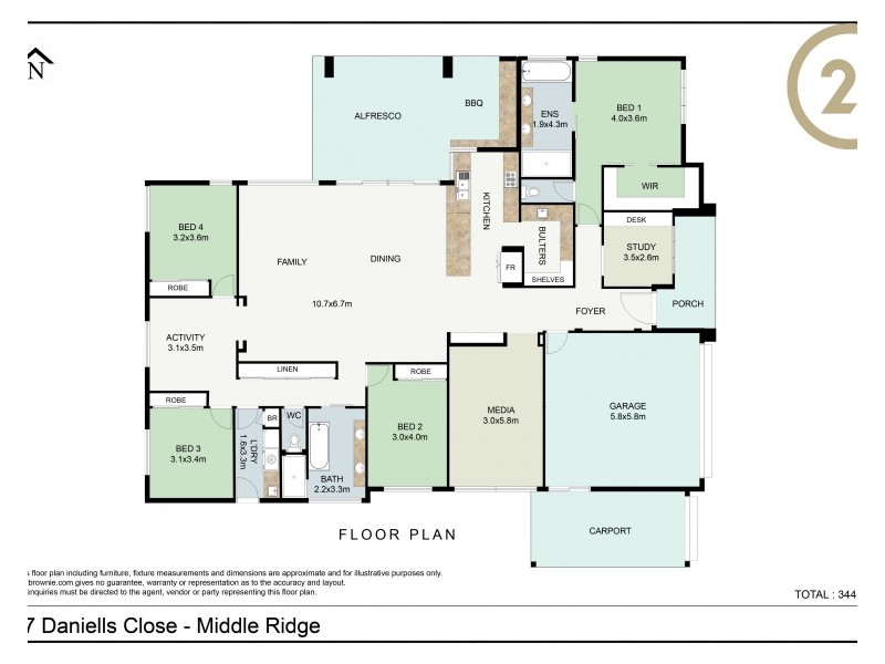 17 Daniells Close, Middle Ridge QLD 4350 Floorplan