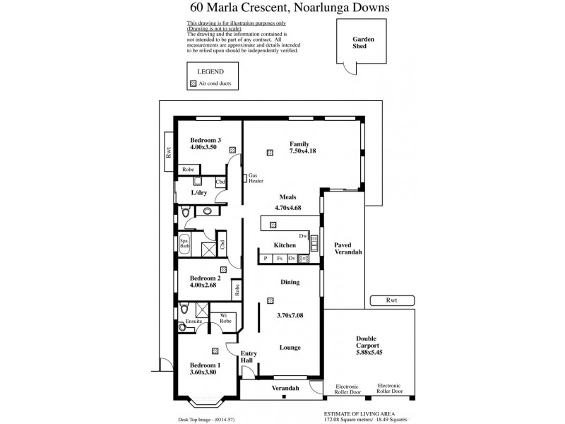 60 Marla Crescent, Noarlunga Downs SA 5168 Floorplan