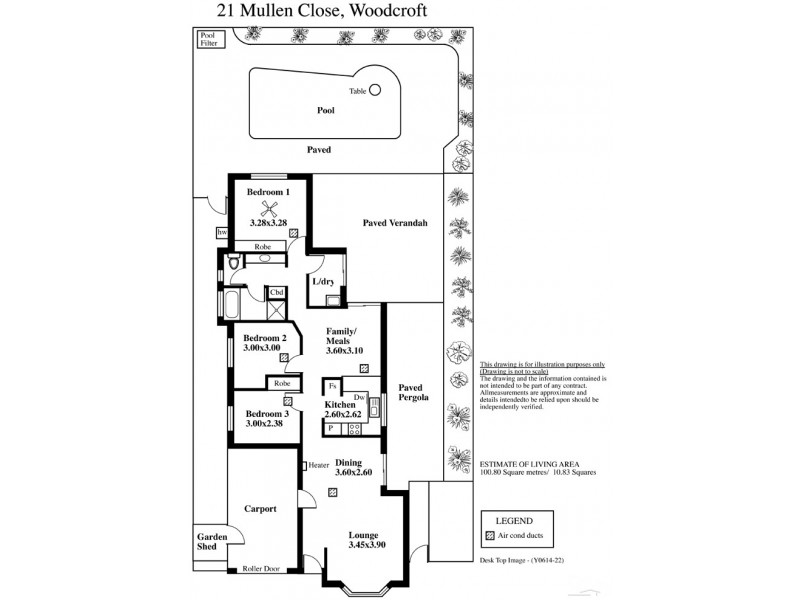 21 Mullen Close, Woodcroft SA 5162 Floorplan