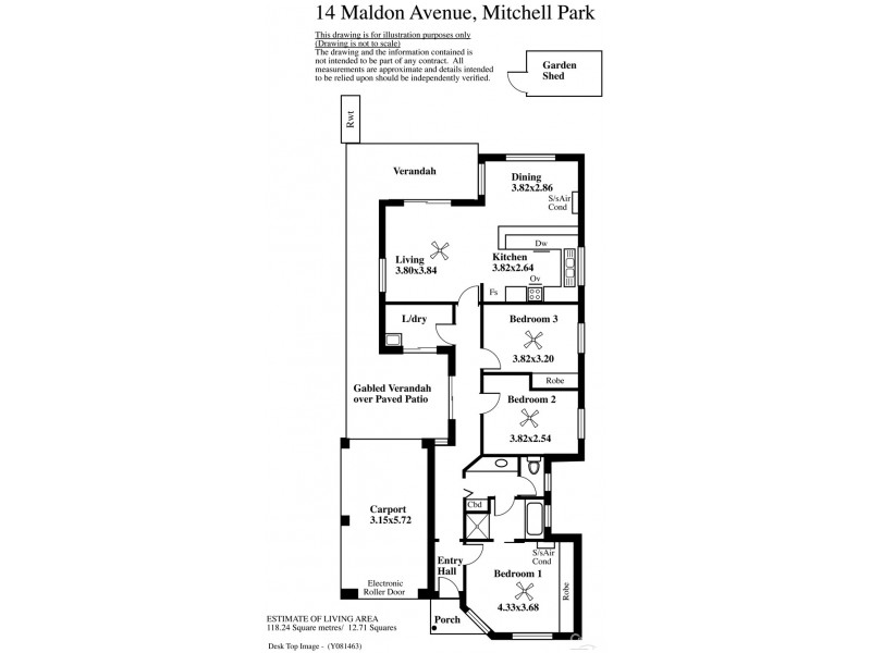 14 Maldon Avenue, Mitchell Park SA 5043 Floorplan