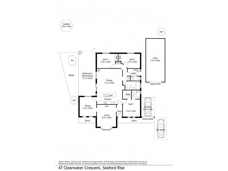 47 Clearwater Crescent, Seaford Rise SA 5169 Floorplan