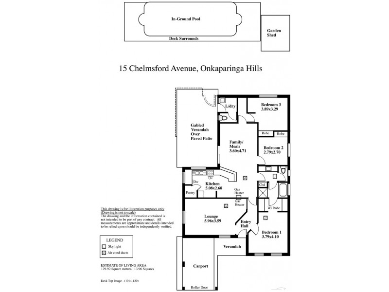 15 Chelmsford Avenue, Onkaparinga Hills SA 5163 Floorplan