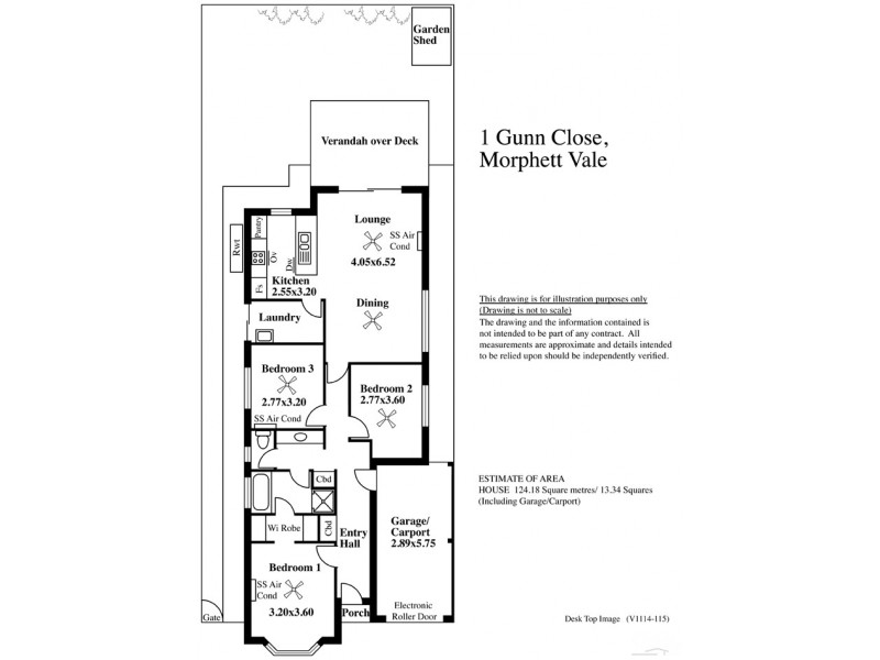 1 Gunn Close, Morphett Vale SA 5162 Floorplan