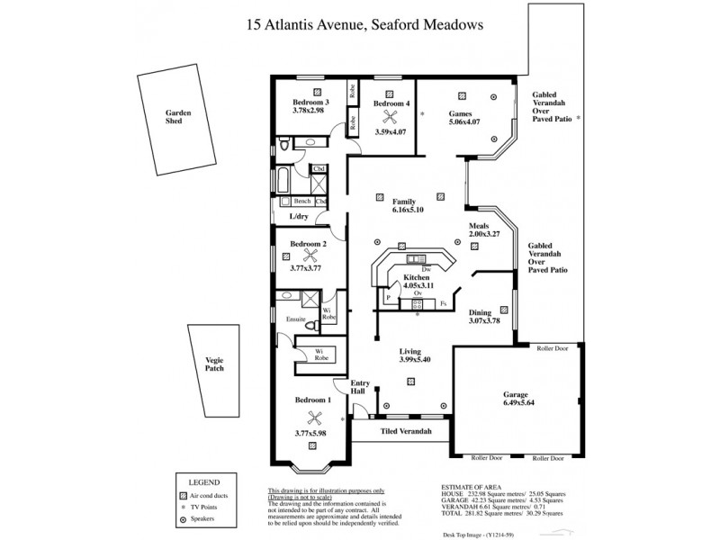 15 Atlantis Avenue, Seaford Meadows SA 5169 Floorplan