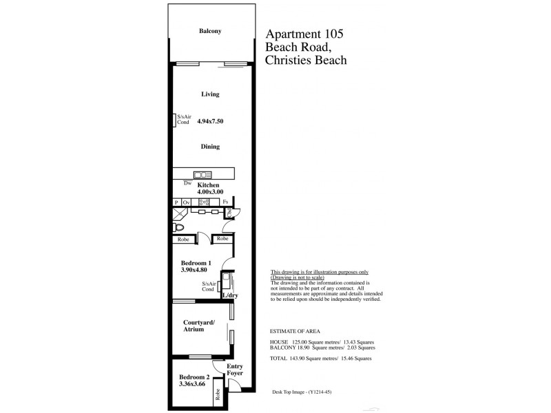 Appt 105-50 Esplanade, Christies Beach SA 5165 Floorplan