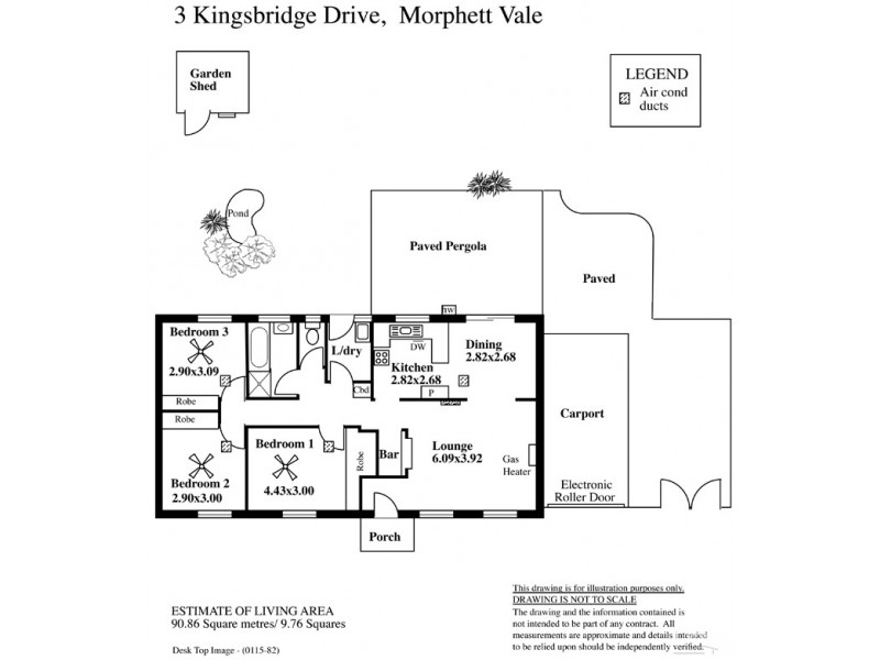 3 Kingsbridge Drive, Morphett Vale SA 5162 Floorplan